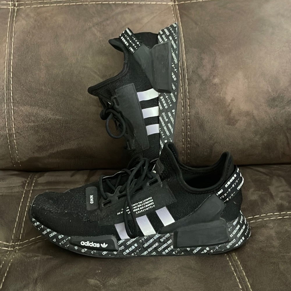 3 strip NMD black adidas shoes Creators signature trim men’s size 10